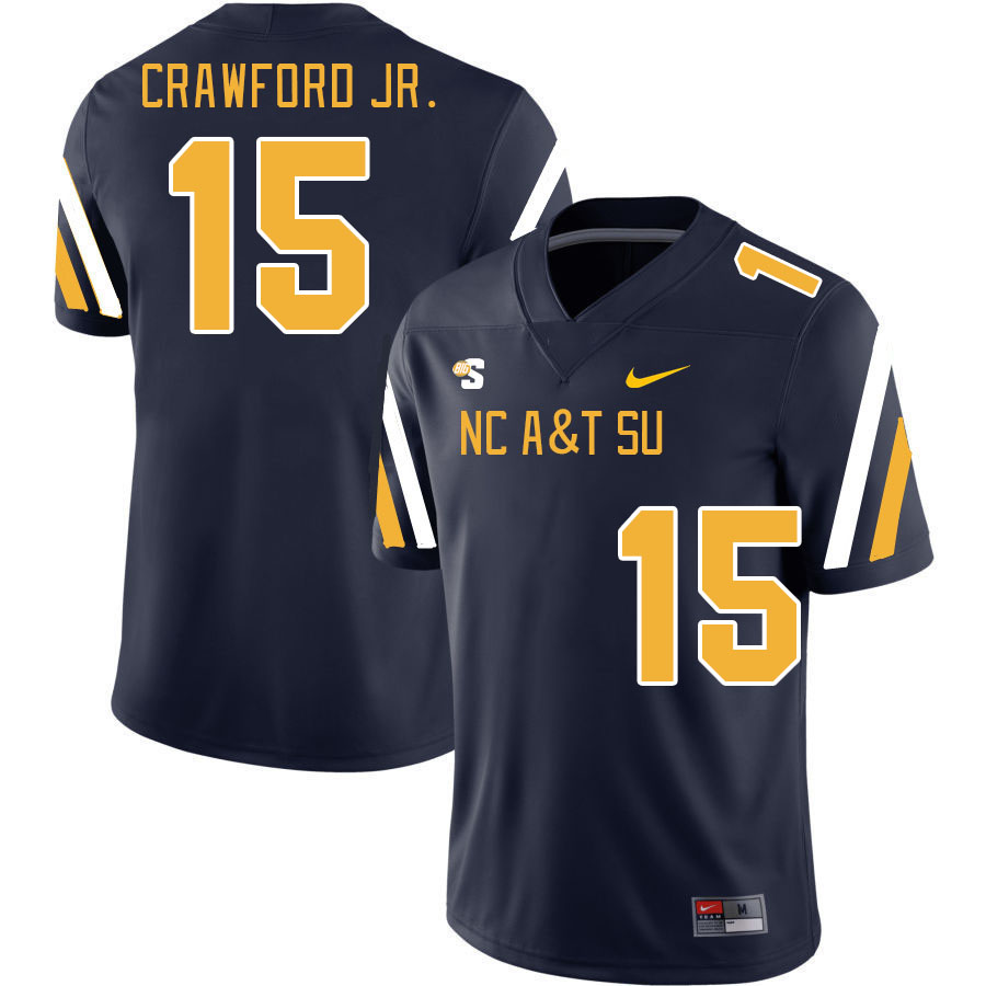 Men-Youth #15 Corey Crawford Jr. North Carolina A&T Aggies 2023 College Football Jerseys Stitched-Bl